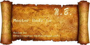 Mester Beáta névjegykártya